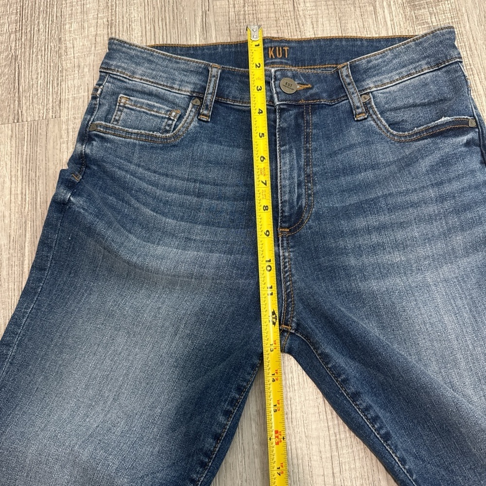 kUT From The Kloth High Rise Crop Straight Leg Blue Jeans Sz 6 - Picture 8 of 16